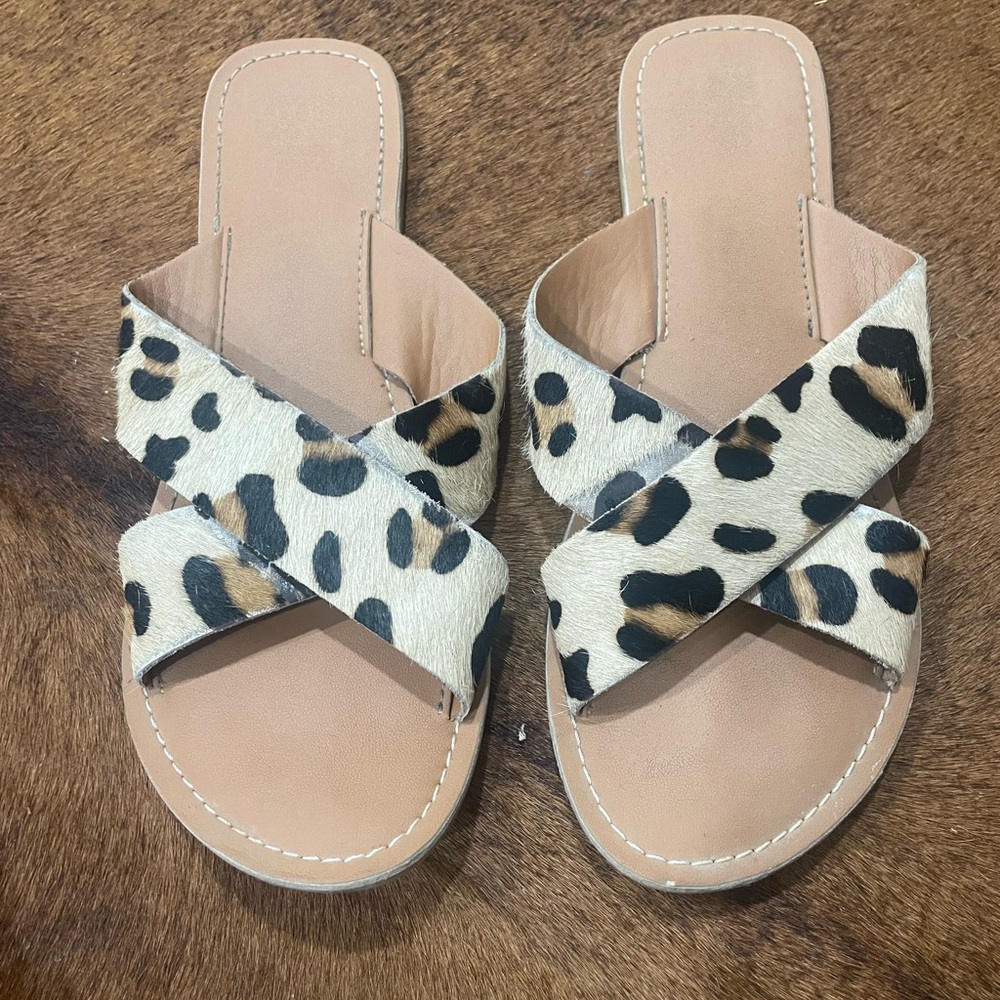 BEACH Leopard Print Hide  Women's Sandals